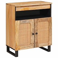 vidaXL Sideboard med lagring Brun 60 x 33,5 x 75 cm Massivt mangoträ