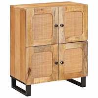 vidaXL Sideboard med lagring Brun 60 x 33 x 75 cm Massivt mangoträ