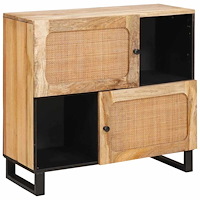 vidaXL Sideboard med lagring Brun 80 x 33,5 x 75 cm Massivt mangoträ