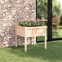 vidaXL Trädgårdsplanterare Natur 70 x 70 x 70 cm Massiv furu