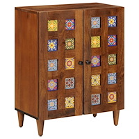 vidaXL Sideboard Valnöt 60 x 33 x 75 cm Massivt mangoträ