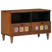 vidaXL Kaffeebord med låda Brun 80 x 54 x 40 cm Massivt mangoträ