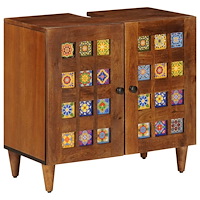 vidaXL Badrumsskåp med handfat med lagring Valnöt 62 x 33 x 58 cm