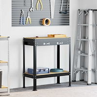 vidaXL Arbetsbänkar med låda Svart 81 x 41 x 145 cm Konstruerat trä