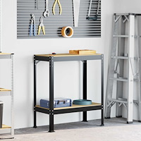 vidaXL Arbetsbänkar med hylla Svart 81 x 41 x 145 cm Konstruerat trä