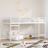 vidaXL Barns loft sängram Vit 90 x 200 cm Stål