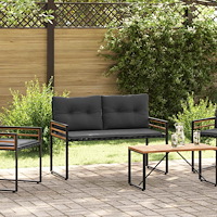 vidaXL Trälagerssoffa med kudde Enfärgad Dim grå 114 x 55 x 77 cm