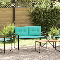 vidaXL Trälagerssoffa med kudde Enfärgad Turkos 114 x 55 x 77 cm