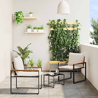 vidaXL Möbelset med kudde 3 pcs Beige och krämvit Rotting