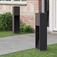 vidaXL Solcell LED-vägbelysning 2 pcs Svart Kallvalsat stål