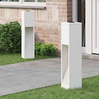 vidaXL Solcell LED-vägbelysning 2 pcs Vit Kallvalsat stål