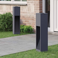 vidaXL Solcell LED-vägbelysning 2 pcs Antracit Kallvalsat stål