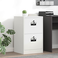 vidaXL Arkivkåp med låda Vit 44 x 50 x 106.5 cm Kallvalsat Stål