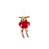 SASS & BELLE Skiing Dog in Puffer Jacket Felt Decoration