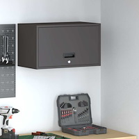 vidaXL Vägghylla för garage Svart 60 x 33 x 35 cm Pulverlackerad stål