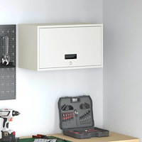 vidaXL Vägghylla för garage Vit 60 x 33 x 35 cm Pulverlackerad stål