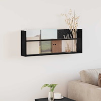 vidaXL Tidningshylla Svart Ek 80 x 12 x 30 cm Konstruerat trä