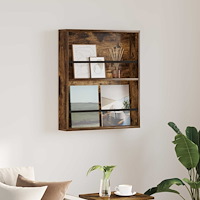 vidaXL Tidningshylla med hylla Rökt ek 60 x 12 x 70 cm Konstruerat trä