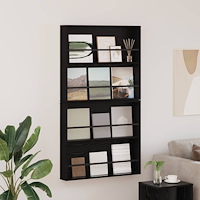 vidaXL Tidningshylla 2 pcs Svart Ek 80 x 12 x 70 cm Konstruerat trä