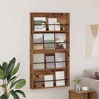 vidaXL Tidningshylla 2 pcs Gammalt trä 80 x 12 x 70 cm Konstruerat trä