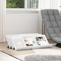 vidaXL Tidningshylla med hylla Vit 90 x 53 x 28,5 cm Konstruerat trä