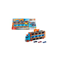 Hot Wheels Hot Wheels City Speedway Hauler, Set med racingfordon och ba...