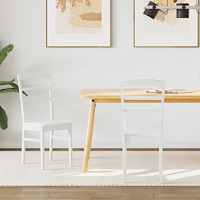 vidaXL Matstol 2 pcs Vit Massiv Gummiträ