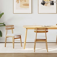 vidaXL Matstol 2 pcs Naturlig och ljus Massiv Gummiträ