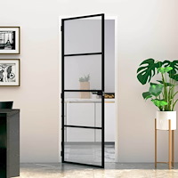 vidaXL Hem dörr 76 x 201,5 x 3,5 cm Aluminium och Härdat Glas