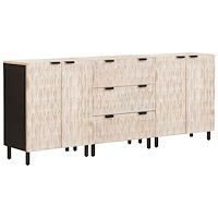 vidaXL Sideboard Vit Tvätt Finish Massivt mangoträ