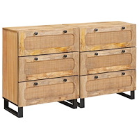 vidaXL Sideboard 2 pcs Brun 60 x 33 x 75 cm Massivt mangoträ