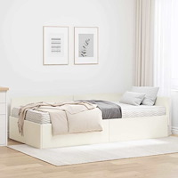 vidaXL Hörn Sängram med Madrass Övrigt 2 pcs Kräm Sammet