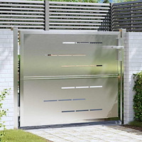 vidaXL Trädgårdsgrind med lås Silver 100 x 75 cm Rostfritt stål