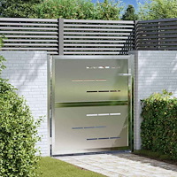 vidaXL Trädgårdsgrind med lås Silver 96 x 100 cm Rostfritt stål