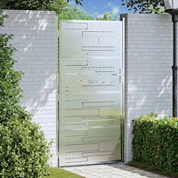 vidaXL Trädgårdsgrind med lås Silver 96 x 180 cm Rostfritt stål