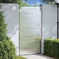 vidaXL Trädgårdsgrind med lås Silver 96 x 180 cm Rostfritt stål