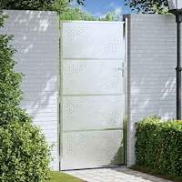 vidaXL Trädgårdsgrind med lås Silver 96 x 200 cm Rostfritt stål