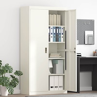 vidaXL Förvaringsskåp Vit 90 x 40 x 180 cm Stål