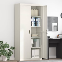 vidaXL Förvaringsskåp Vit 90 x 40 x 200 cm Stål