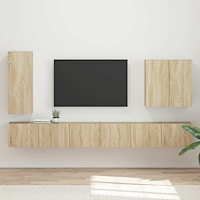 vidaXL Väggmonterad 6 pcs Sonoma-ek