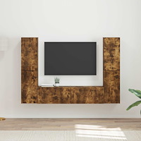 vidaXL TV-bänkset 6 pcs Rökt ek Konstruerat trä