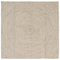 vidaXL Områdesmattor Fyrkantig Naturlig och vit 160 x 160 cm Jute