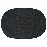 vidaXL Områdesmattor Oval Svart 122 x 183 cm Jute