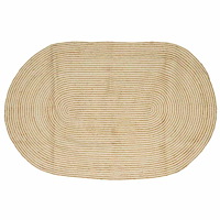 vidaXL Matta Naturlig och vit 205 x 305 cm Jute