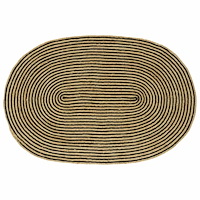 vidaXL Matta Naturlig och svart 122 x 183 cm Jute