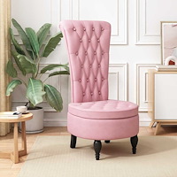 vidaXL HögRyggstol Rosa 56,5 x 70 x 110 cm Sammet