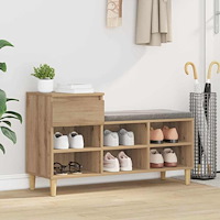 vidaXL Skoskåp med låda Artisan Ek 102 x 36 x 60 cm Konstruerat trä