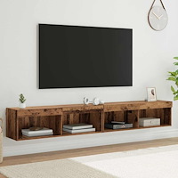 vidaXL TV-väggskåp Panama 2 pcs Gammalt trä 100 x 30 x 30 cm