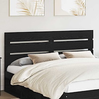 vidaXL Huvudgavel med huvudgavel Svart Ek 160 cm Konstruerat trä