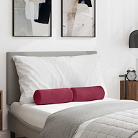 vidaXL Bolsterkuddar 2 pcs Vinröd Ø 15 x 40 cm Kordread tyg